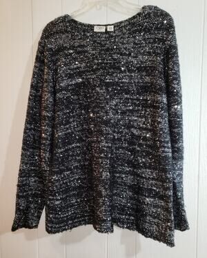 Cato size 18/ 20 black & silver pullover sweater